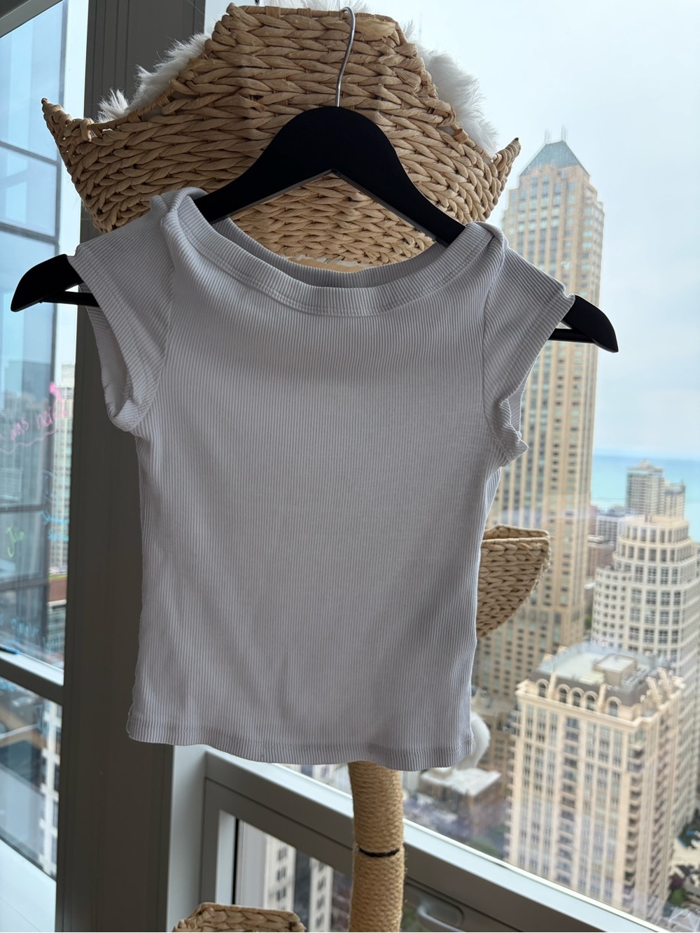 Divided White Ribbed Girls' Tank Top